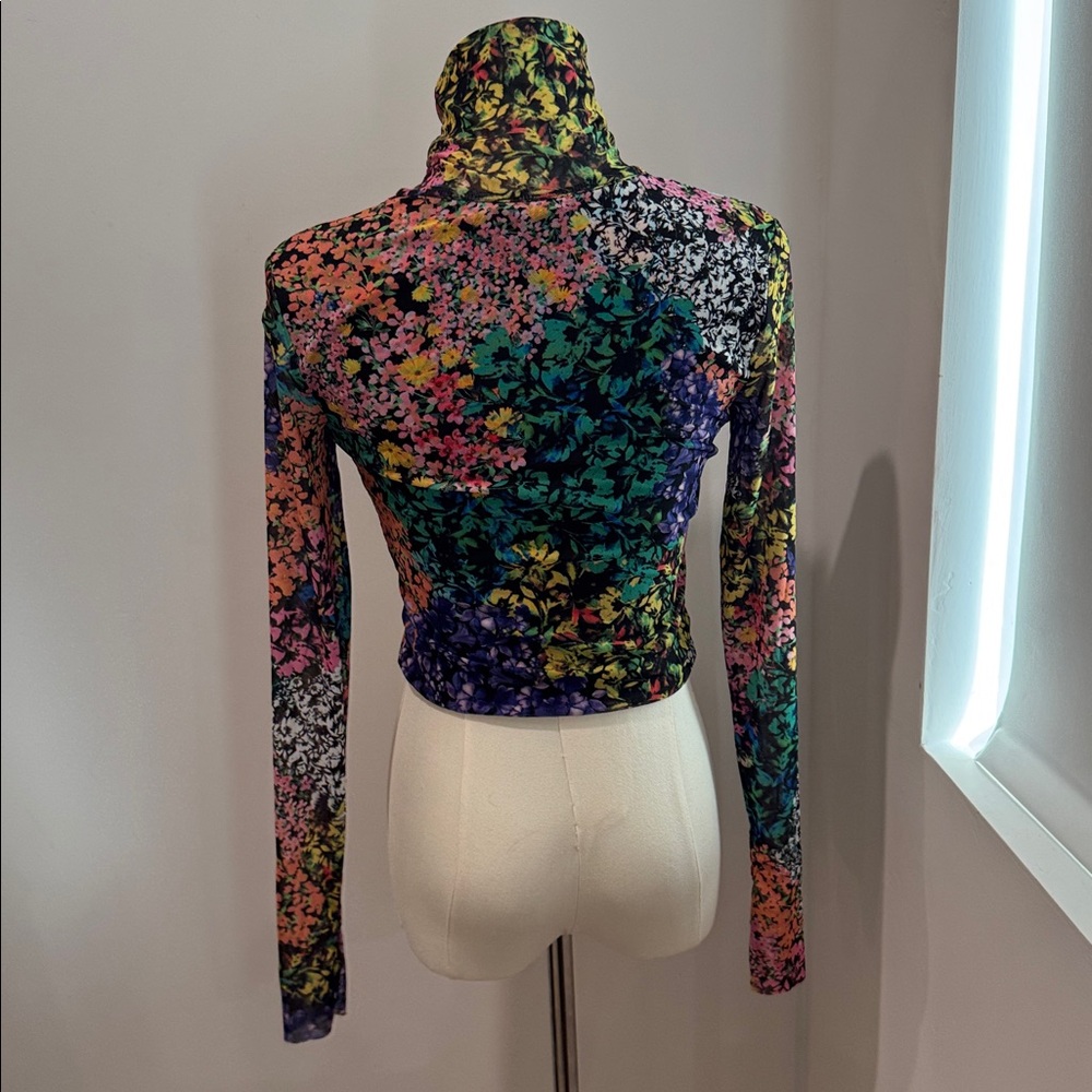 AFRM Multicolor Floral Lace-Up Crop Top (Lela Top) - Picture 3 of 3